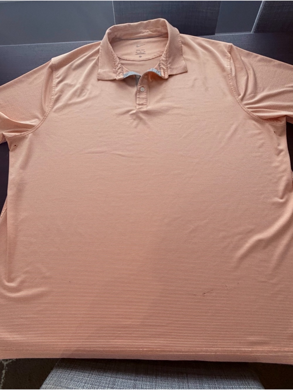 Nike Golf Dri-FIT Move To Zero Striped Polo Shirt - Men's XXL - Peach/Coral
